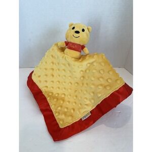 Winnie Pooh DISNEY  12 Inch Lovey Plush Blankey Red And Yellow Color